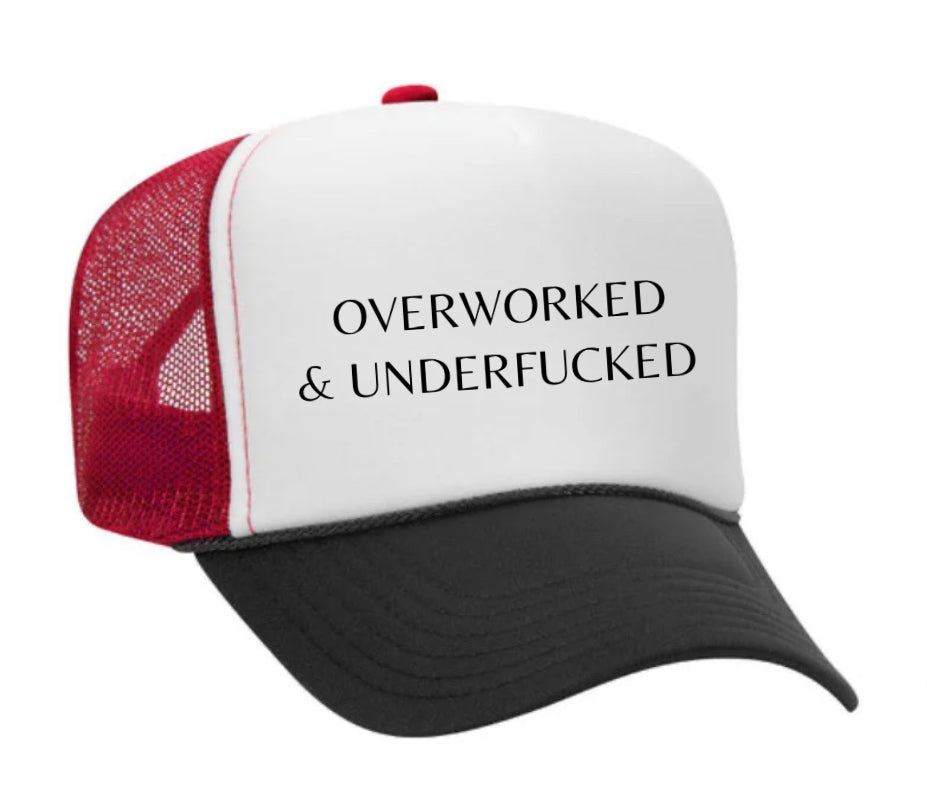Overworked Trucker Hat Uncle Bekah’s Inappropriate Trucker Hats