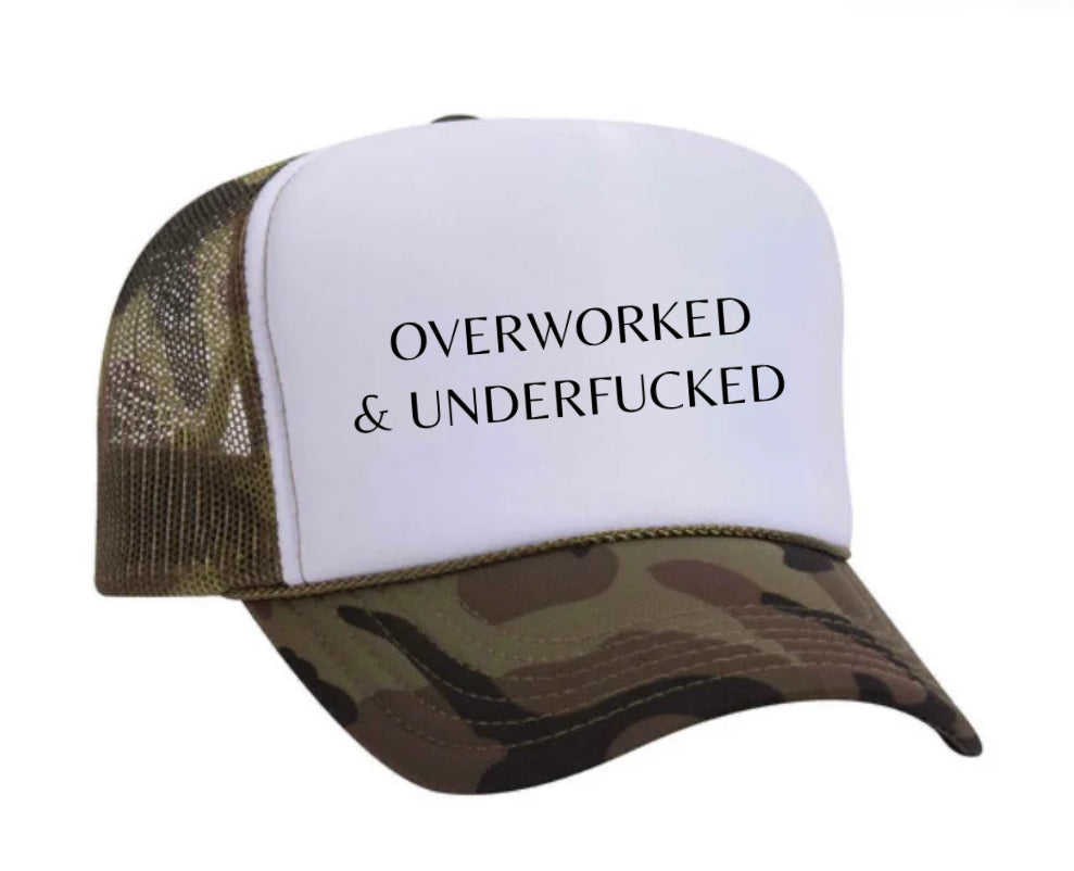 Overworked Trucker Hat Uncle Bekah’s Inappropriate Trucker Hats