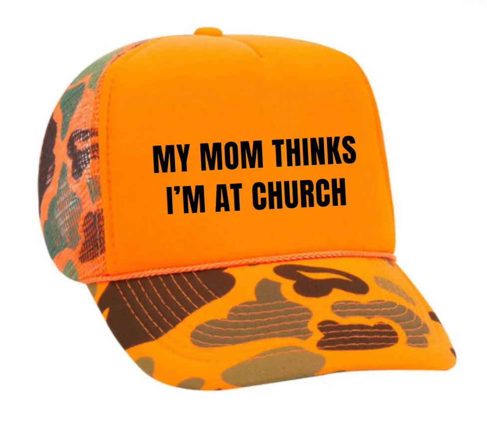 My Mom Thinks I’m at Church Trucker Hat Uncle Bekah’s Inappropriate Trucker Hats