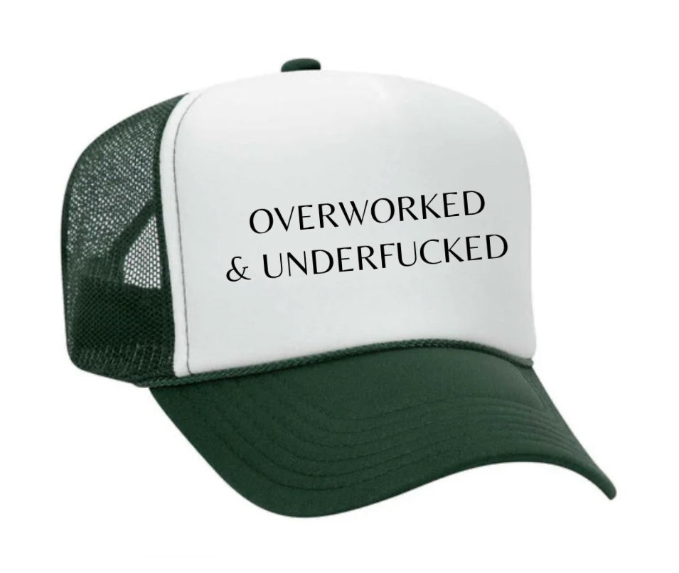 Overworked Trucker Hat Uncle Bekah’s Inappropriate Trucker Hats