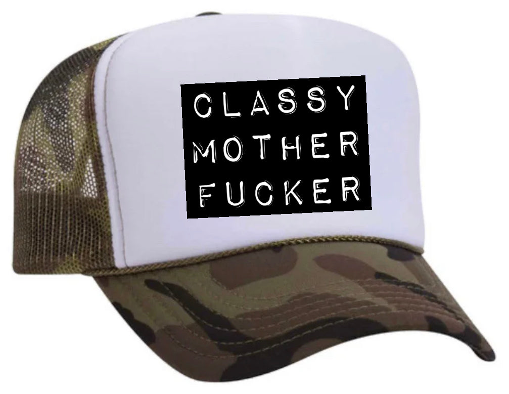 Classy Mother Fcker Block Trucker Hat Uncle Bekah’s Inappropriate Trucker Hats