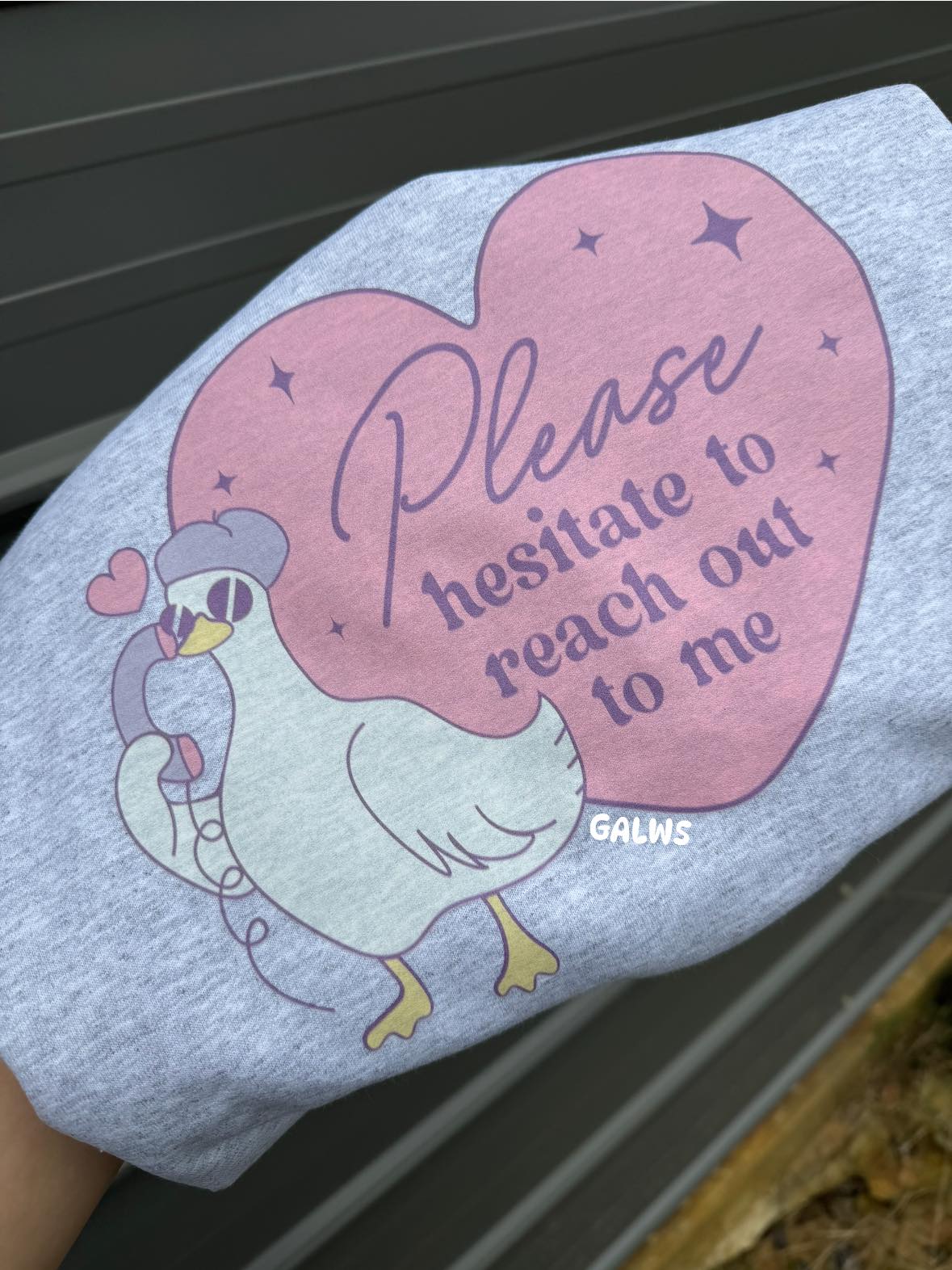 Please Hesitate to Reach Out to Me Goose Graphic T-Shirt Gunpowder and Lace Boutique Nac