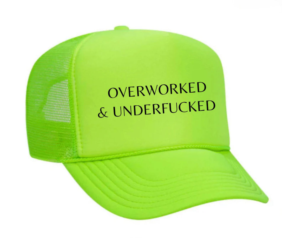 Overworked Trucker Hat Uncle Bekah’s Inappropriate Trucker Hats
