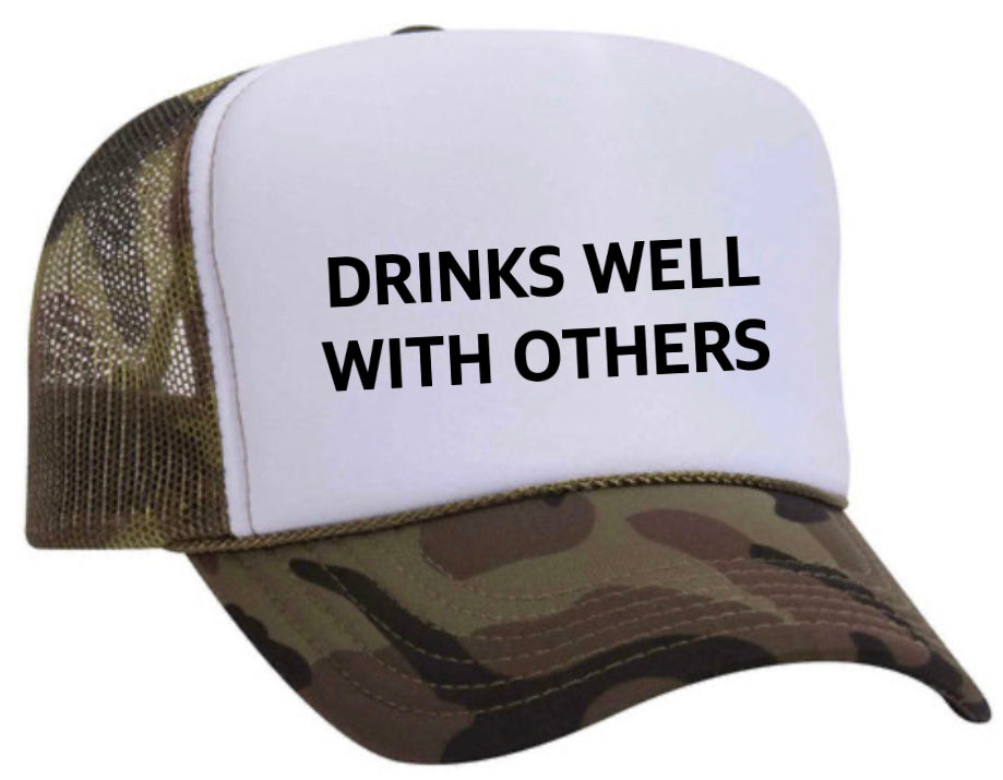 Drinks Well With Others Inappropriate Trucker Hat Uncle Bekah’s Inappropriate Trucker Hats