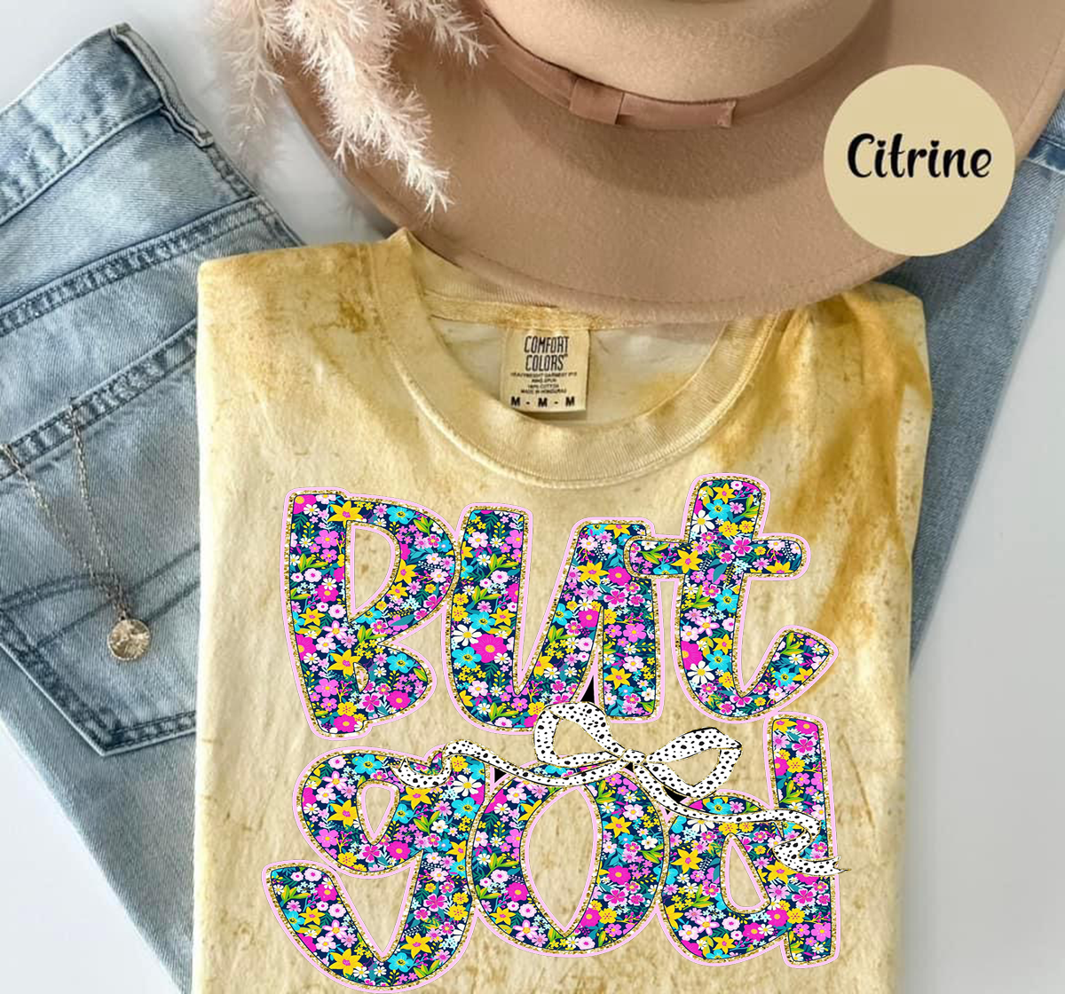 But God Floral Graphic T-Shirt Kittybear Krafts