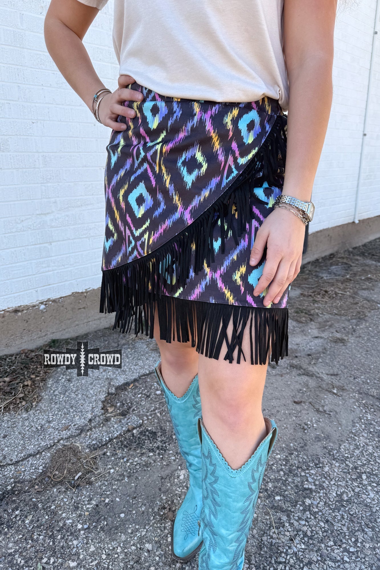 Far Out Fringe Western Skirt Rowdy Crowd Clothing