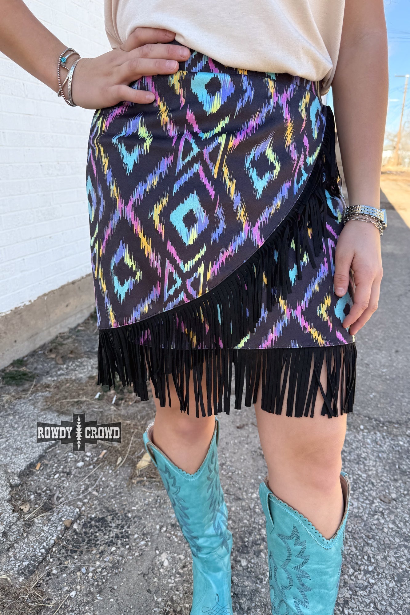 Far Out Fringe Western Skirt Rowdy Crowd Clothing