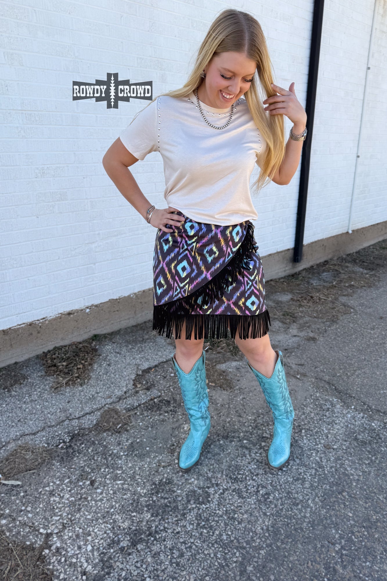 Far Out Fringe Western Skirt Rowdy Crowd Clothing