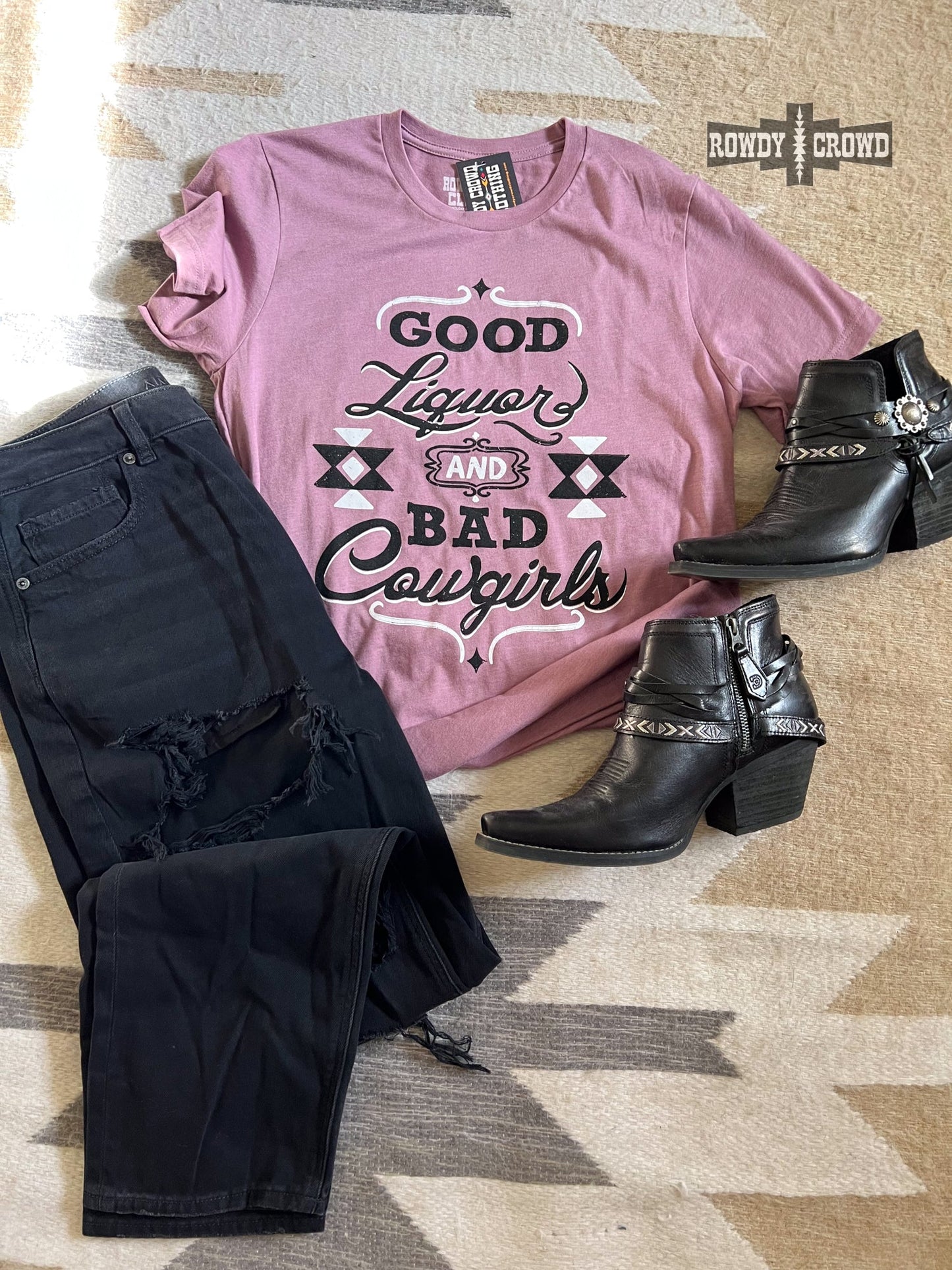 Good Liquor and Bad Cowgirls Western T-shirt