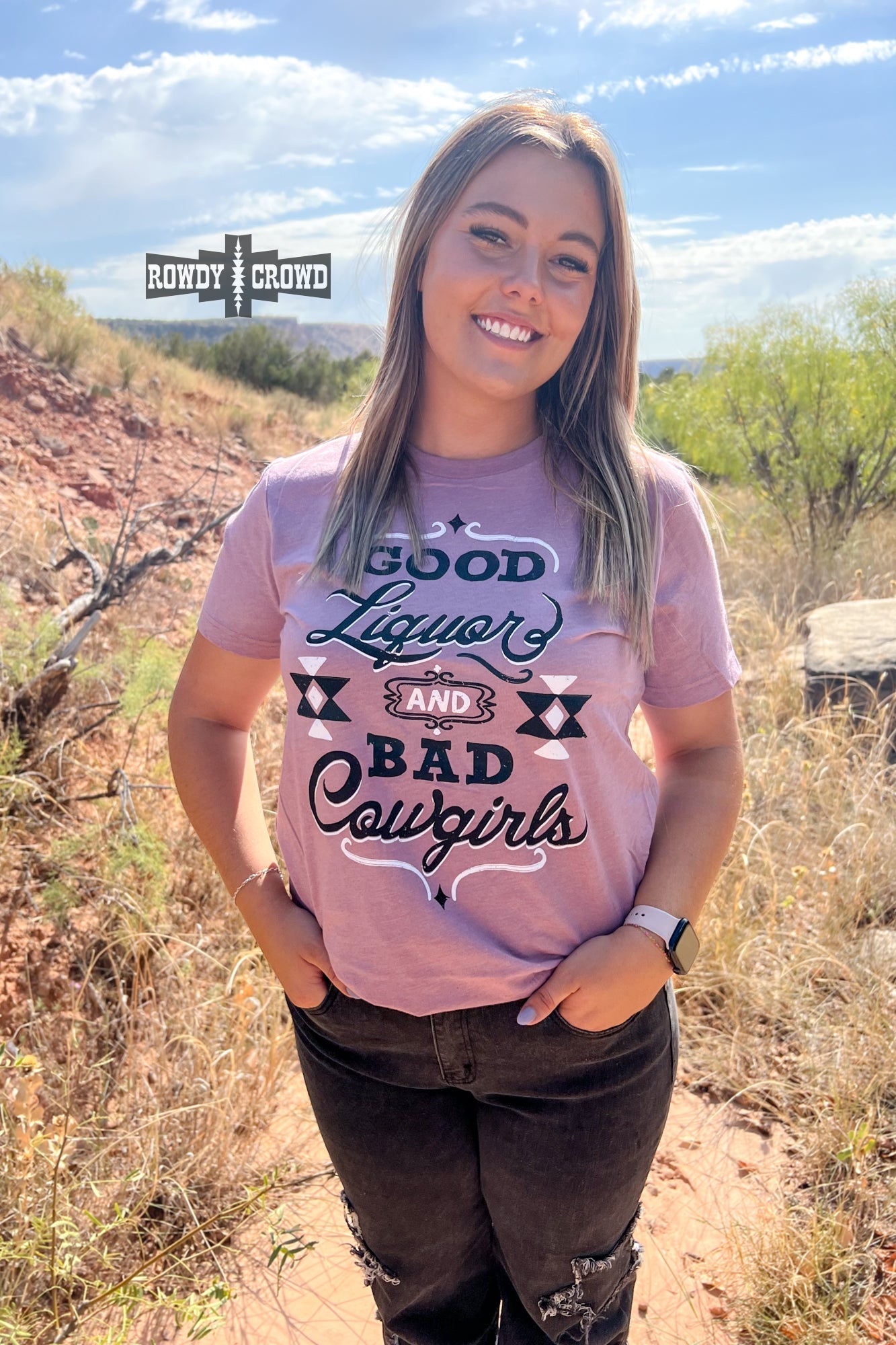 Good Liquor and Bad Cowgirls Western T-shirt