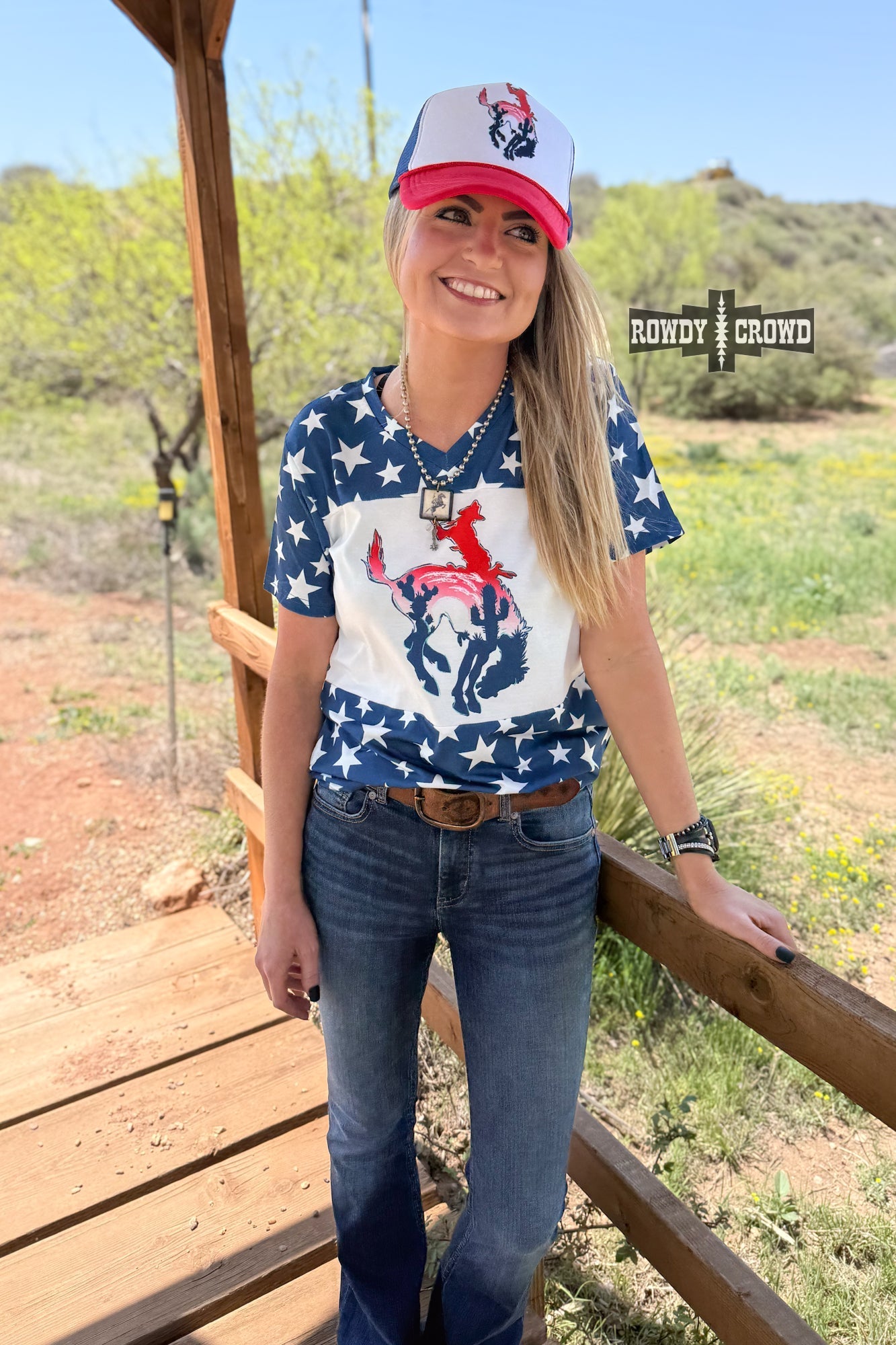 Americana Bronc Western T-Shirt Rowdy Crowd Clothing
