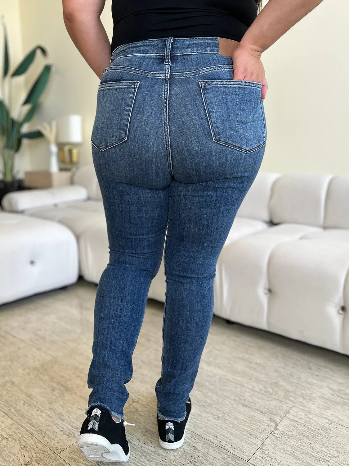 Judy Blue Full Size High Waist Distressed Skinny Jeans - Kittybear Krafts