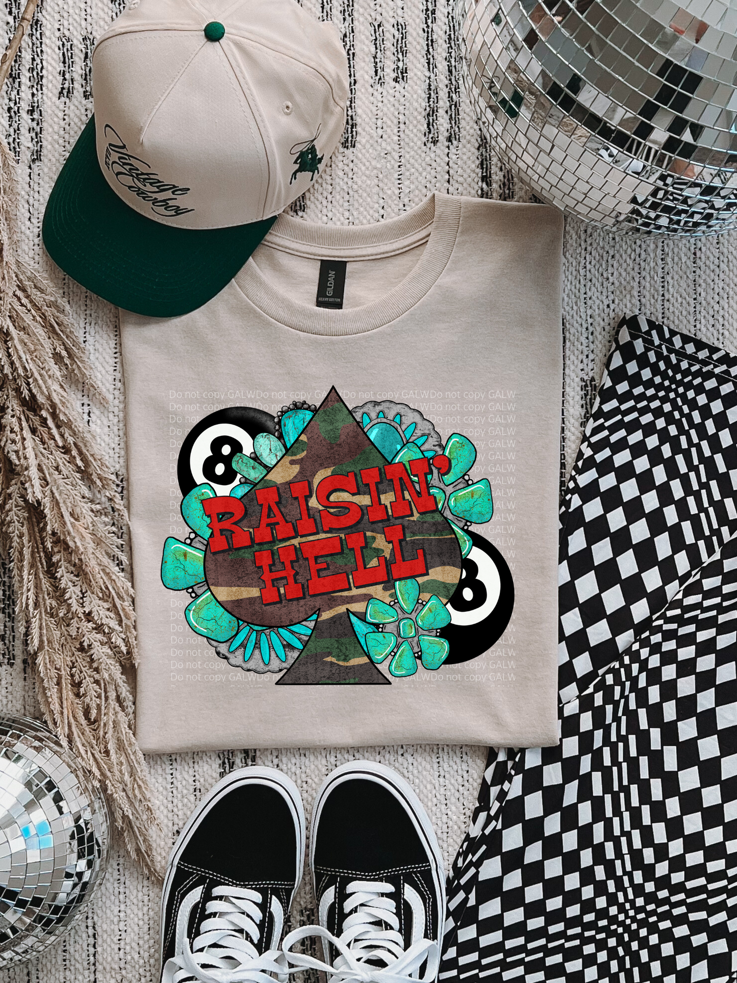 Raising Hell Camo Spade Graphic T-Shirt Gunpowder and Lace Boutique Nac