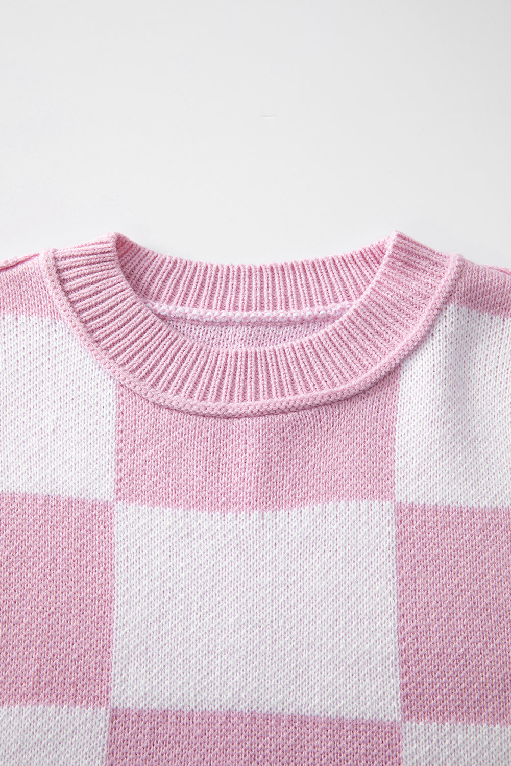 Pink Checkered Bishop Sleeve Sweater Kittybear Krafts