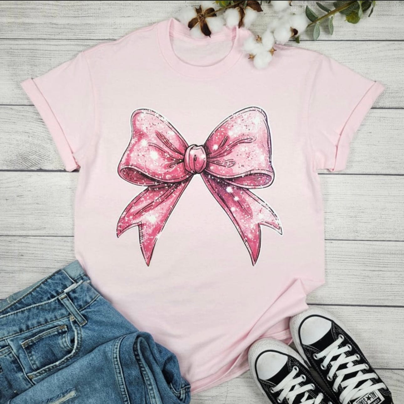 Preppy Pink Coquette Bow Graphic T-Shirt Envy Stylz Boutique