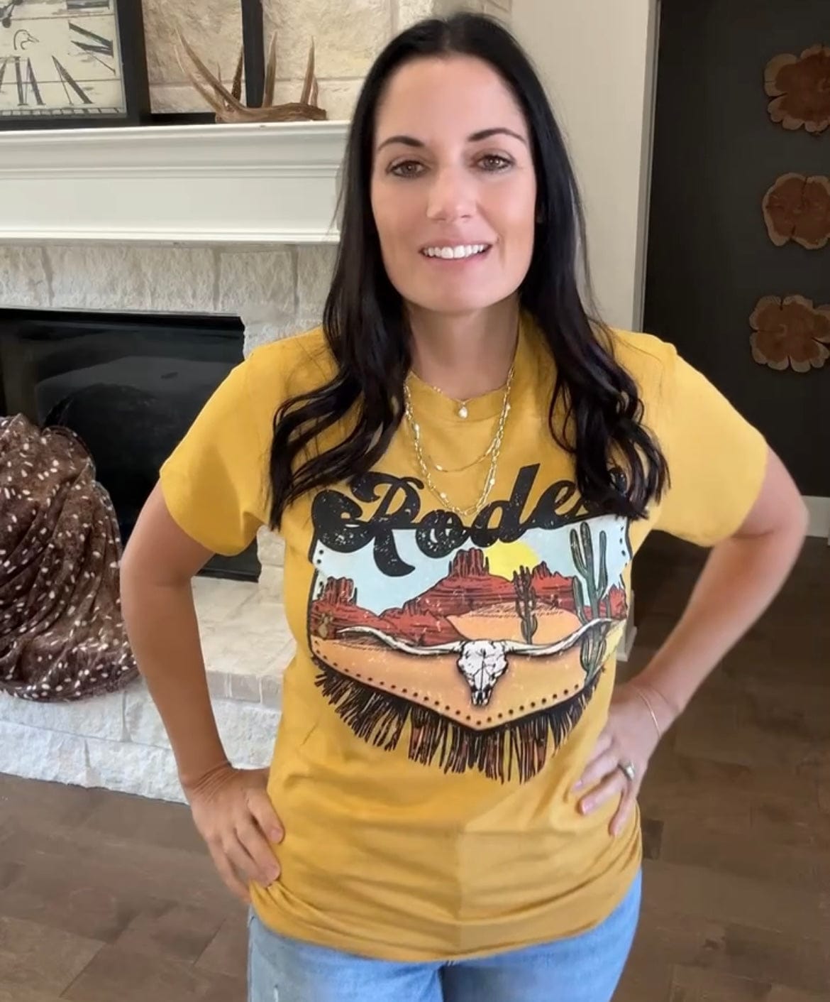 Rodeo Fringe Longhorn Western Graphic T-Shirt Envy Stylz Boutique