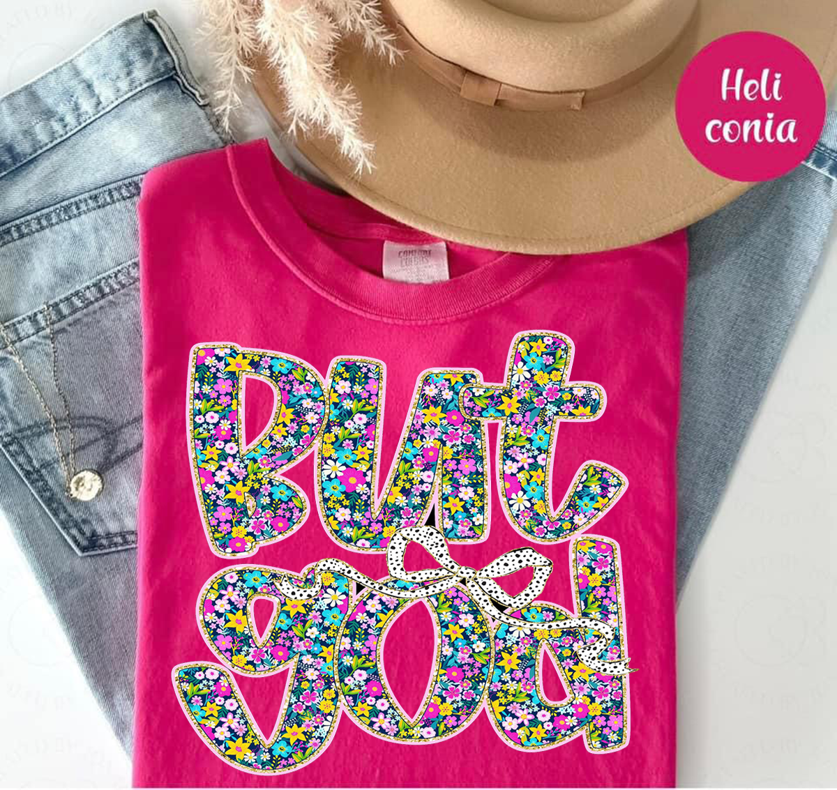 But God Floral Graphic T-Shirt Kittybear Krafts