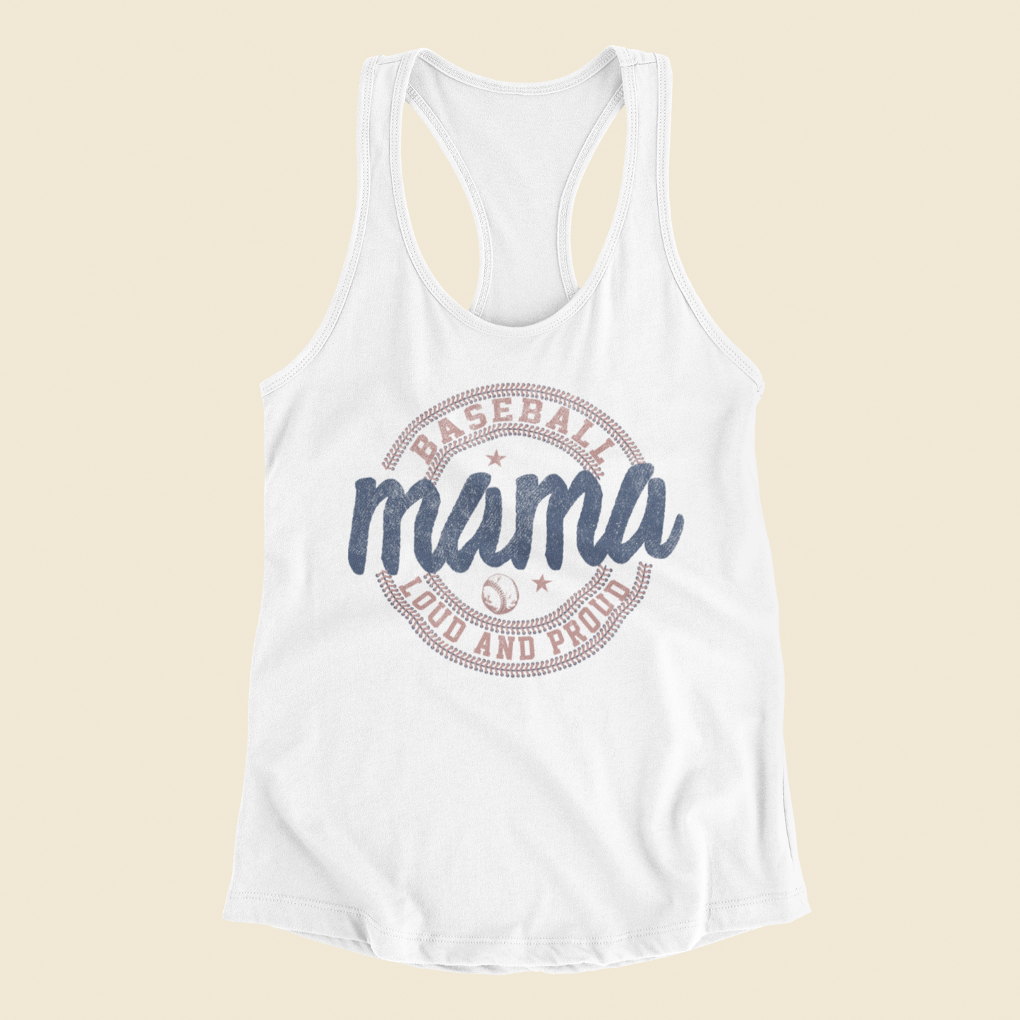 Baseball Mama Loud And Proud Graphic Tank Tea-Shirt Shoppe