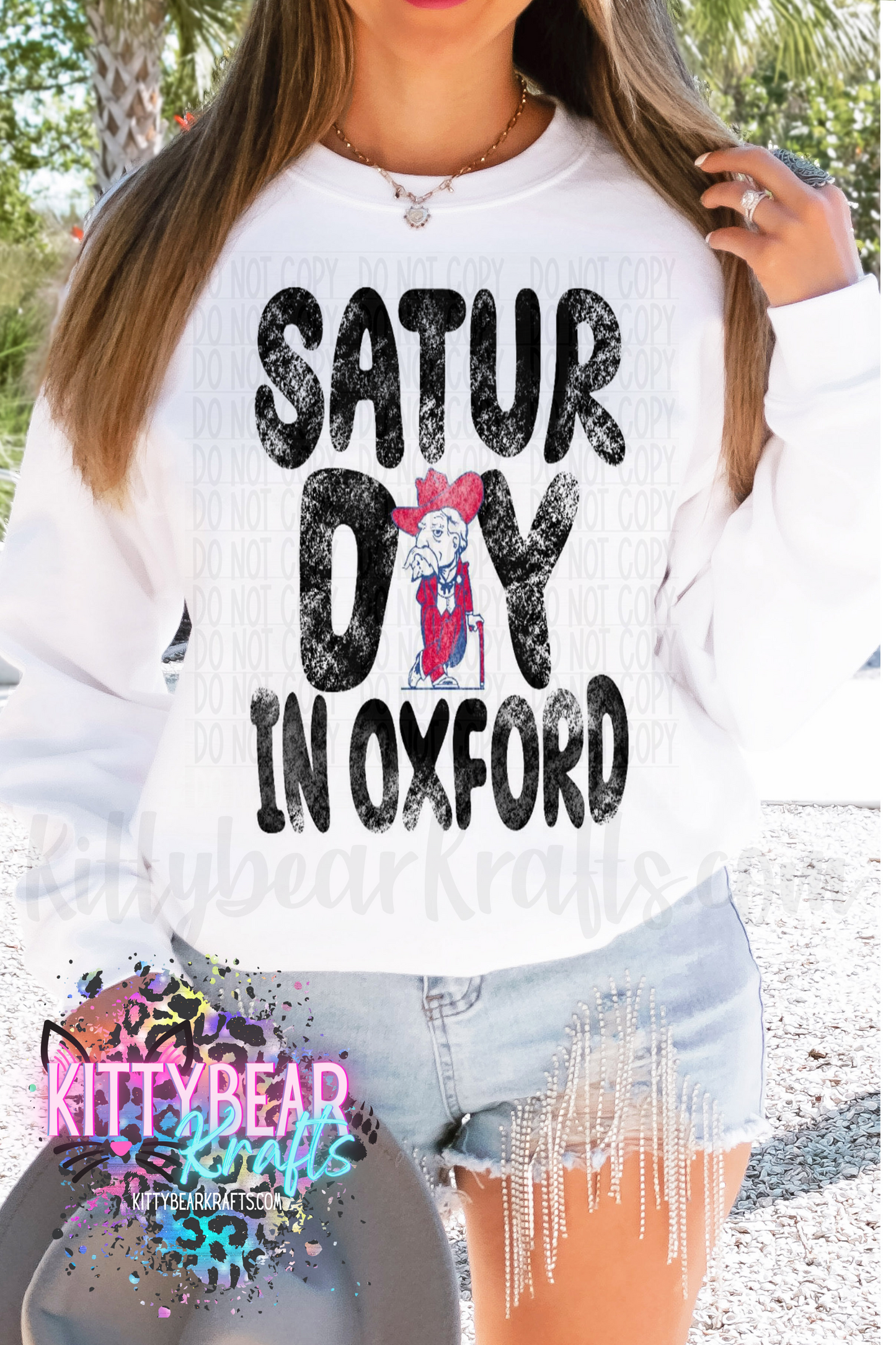 Saturday In Oxford Mississipi Football Crewneck Sweat shirt Kittybear Krafts