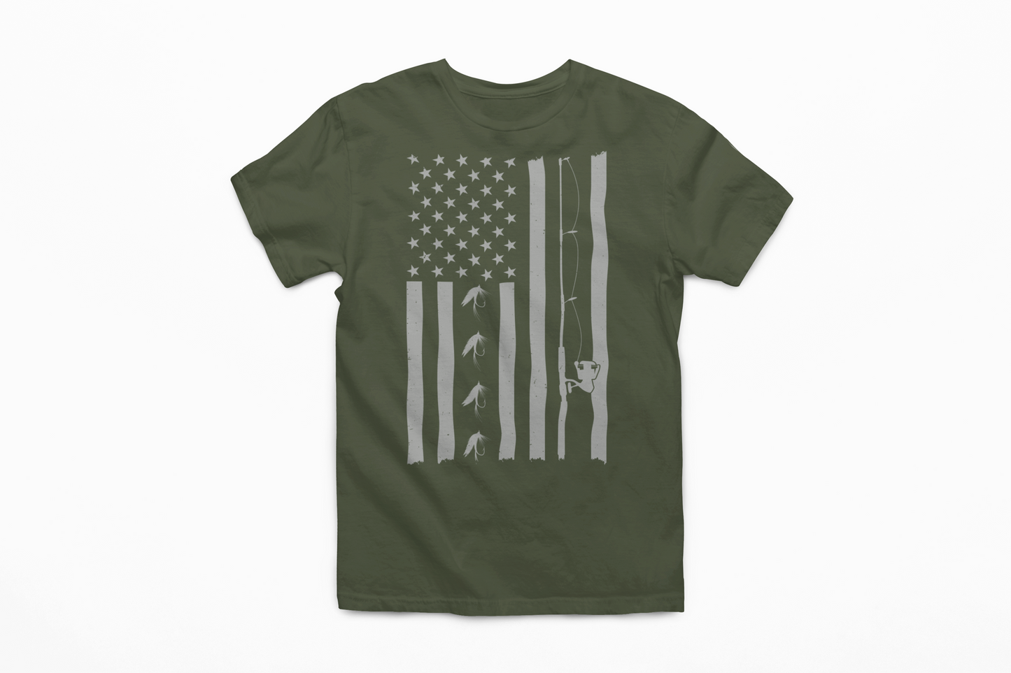 Fishing Flag Graphic Tee Tea Shirt Shoppe