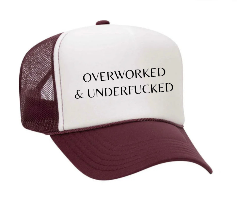 Overworked Trucker Hat Uncle Bekah’s Inappropriate Trucker Hats