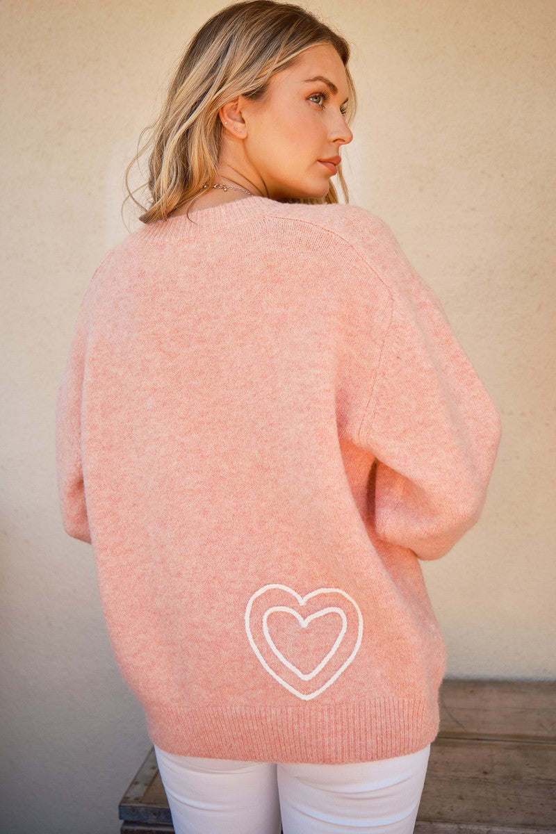 WIFEY & Heart Round Neck Sweatshirt Trendsi