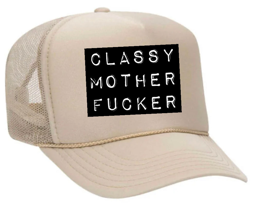 Classy Mother Fcker Block Trucker Hat Uncle Bekah’s Inappropriate Trucker Hats