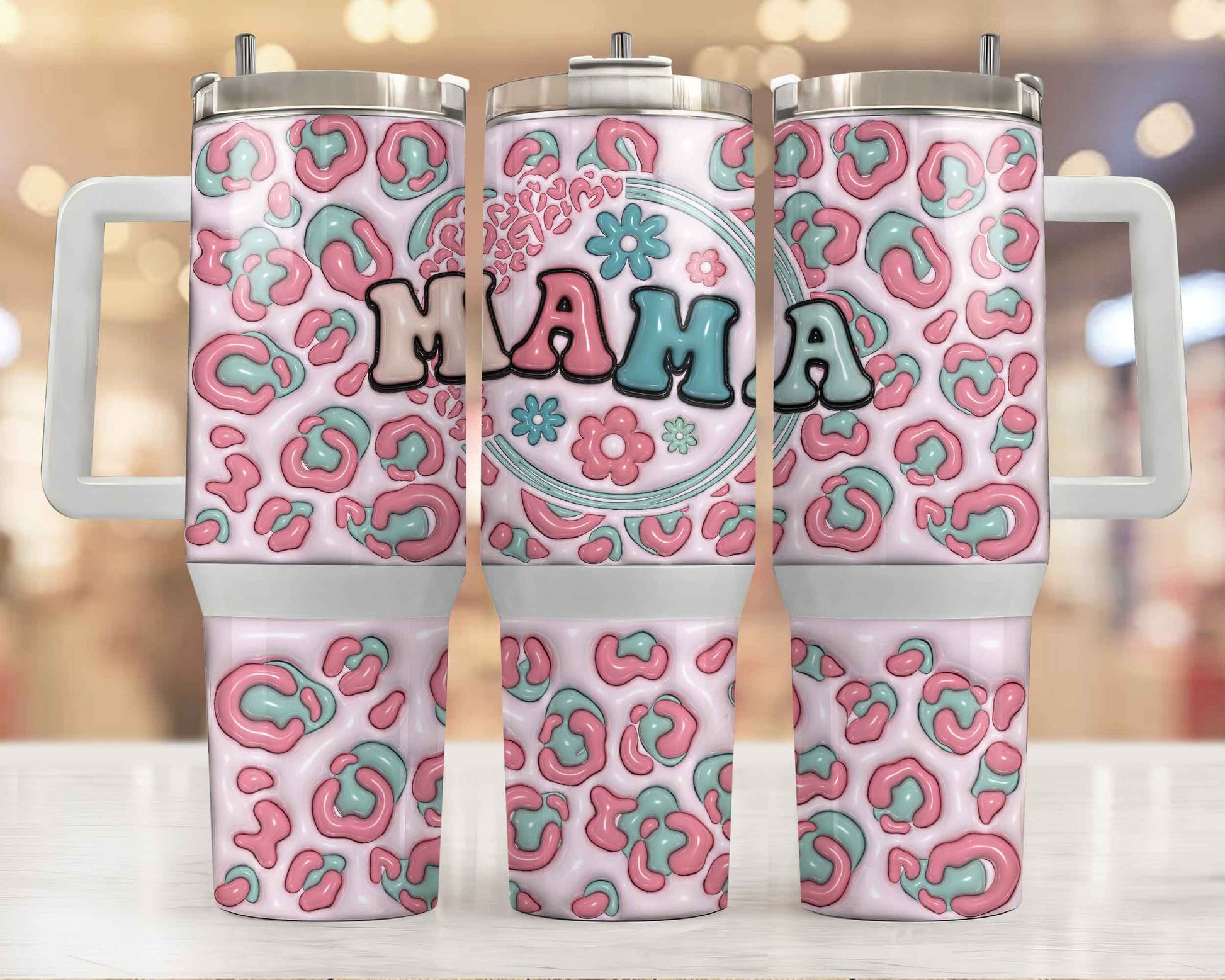 Pastel Bubble Mama 40oz Tumbler Tea-Shirt Shoppe