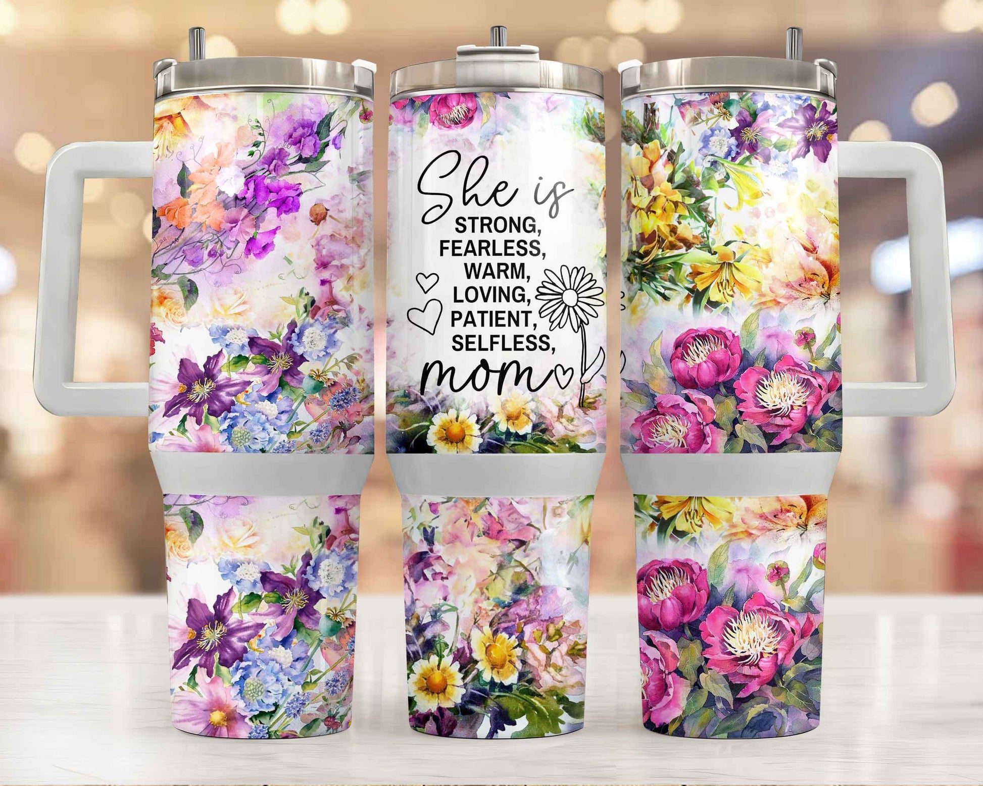 She Is Mom 40oz Tumbler Tea-Shirt Shoppe