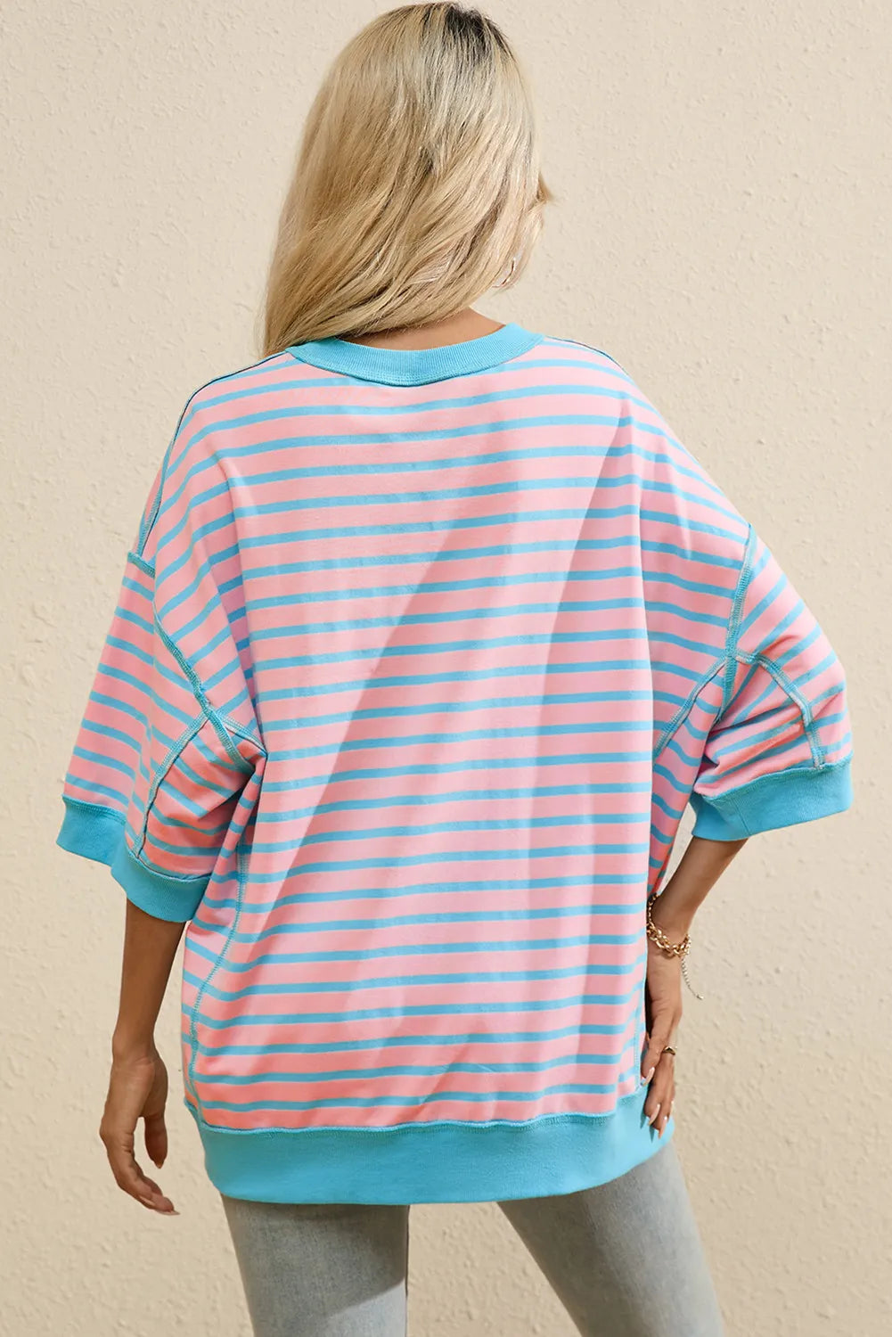 Sequin Boots Striped Western Round Neck Half Sleeve T-Shirt - Kittybear Krafts