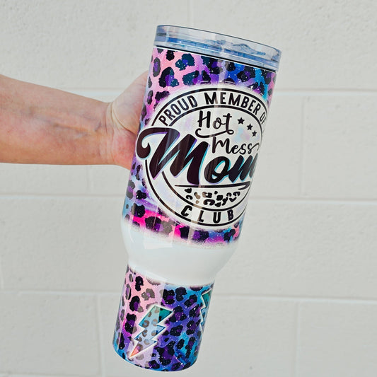 Hot Mess Mom's Club 40oz Tumbler Tea-Shirt Shoppe