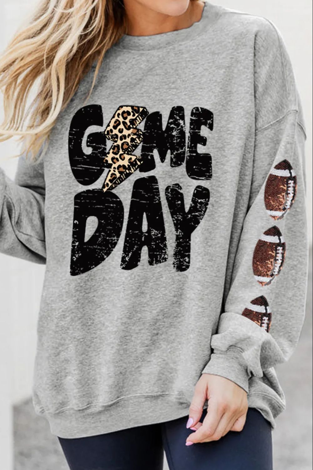 GAME DAY Football Long Sleeve Sweat shirt - Kittybear Krafts