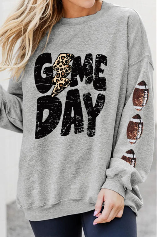 GAME DAY Football Long Sleeve Sweat shirt - Kittybear Krafts