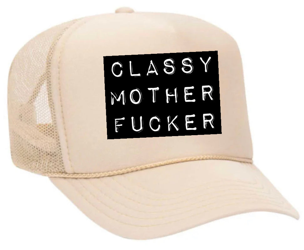 Classy Mother Fcker Block Trucker Hat Uncle Bekah’s Inappropriate Trucker Hats