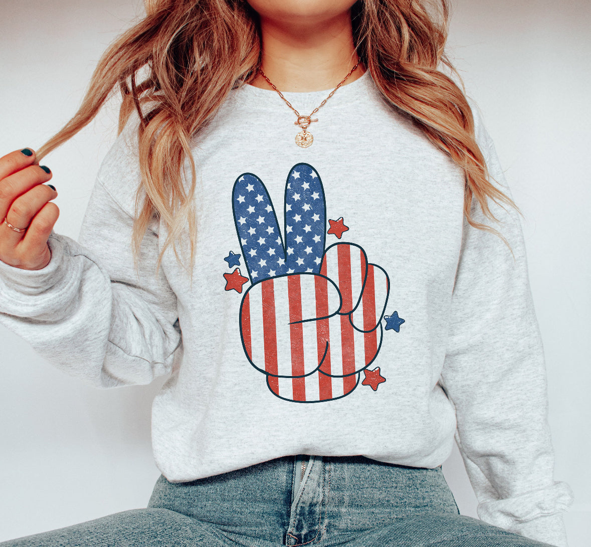 American Flag Peace Patriotic Graphic Tee T-Shirt Gunpowder and Lace Boutique Nac