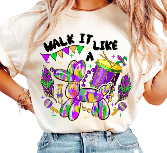 Walk it Like a Dog Mardi Gras Graphic T-Shirt Gunpowder and Lace Boutique Nac