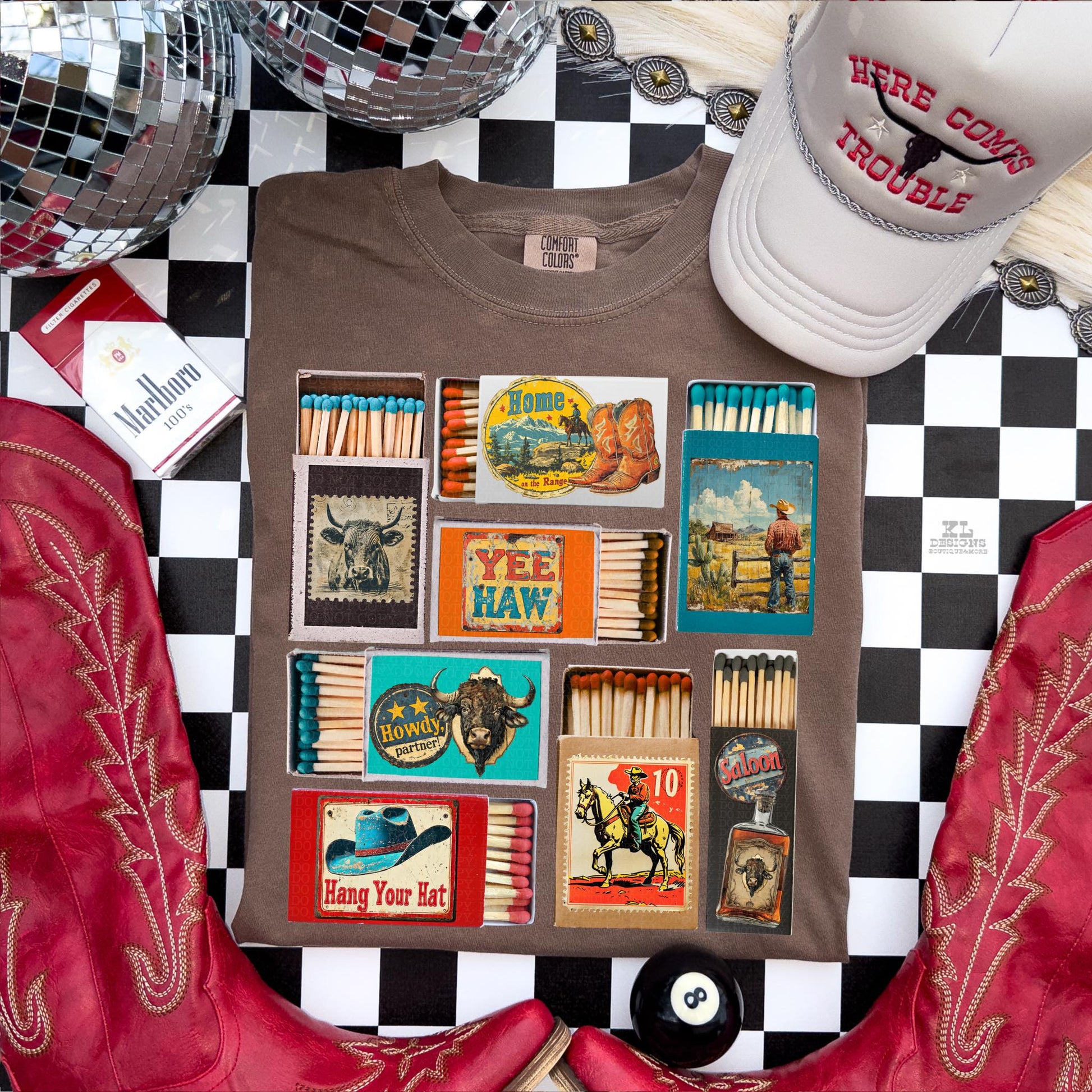 Western Match Box Graphic T-Shirt Gunpowder and Lace Boutique Nac