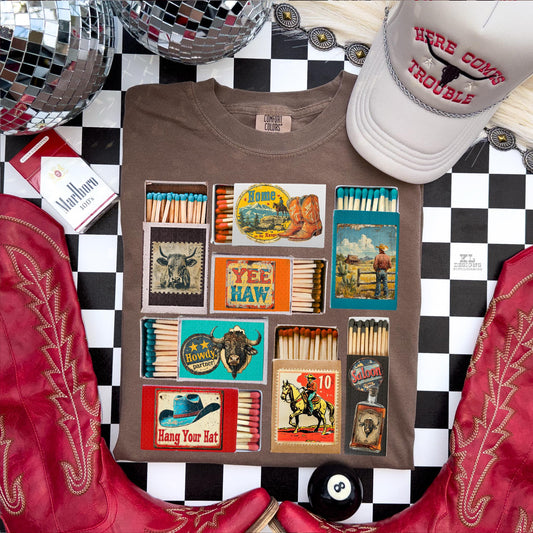 Western Match Box Graphic T-Shirt Gunpowder and Lace Boutique Nac