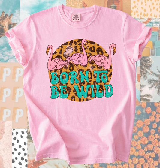 Born to be Wild Flamingo Graphic T-Shirt Gunpowder and Lace Boutique Nac