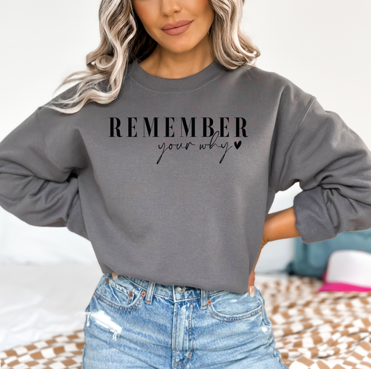 Remember Your Why Graphic Sweatshirt Tea Shirt Shoppe