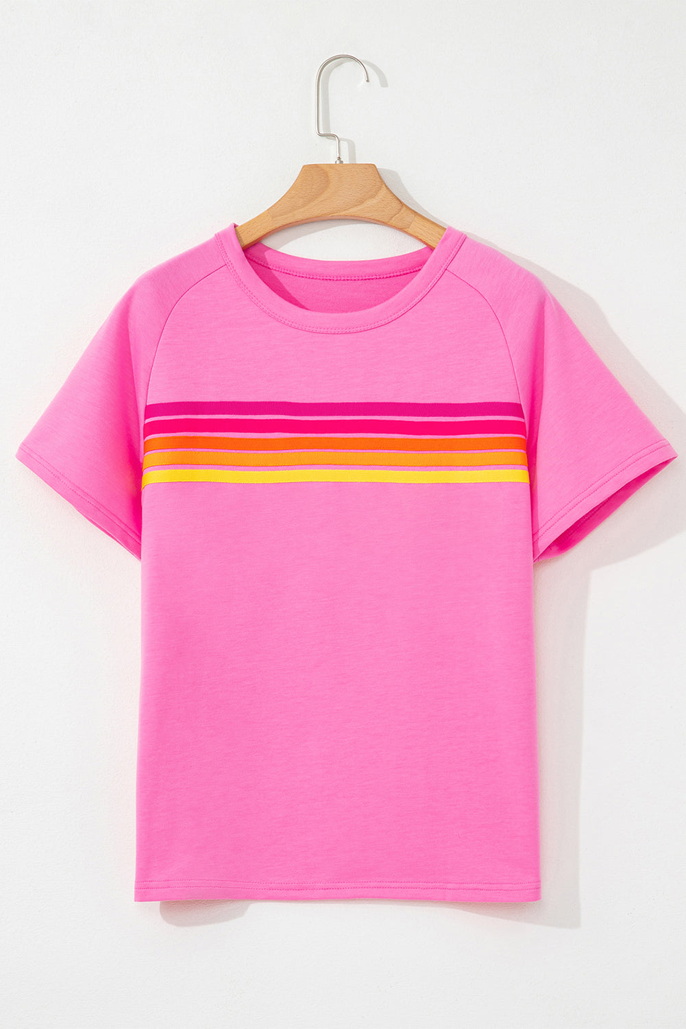 Bonbon Striped Patch Front Casual T-shirt Kittybear Krafts