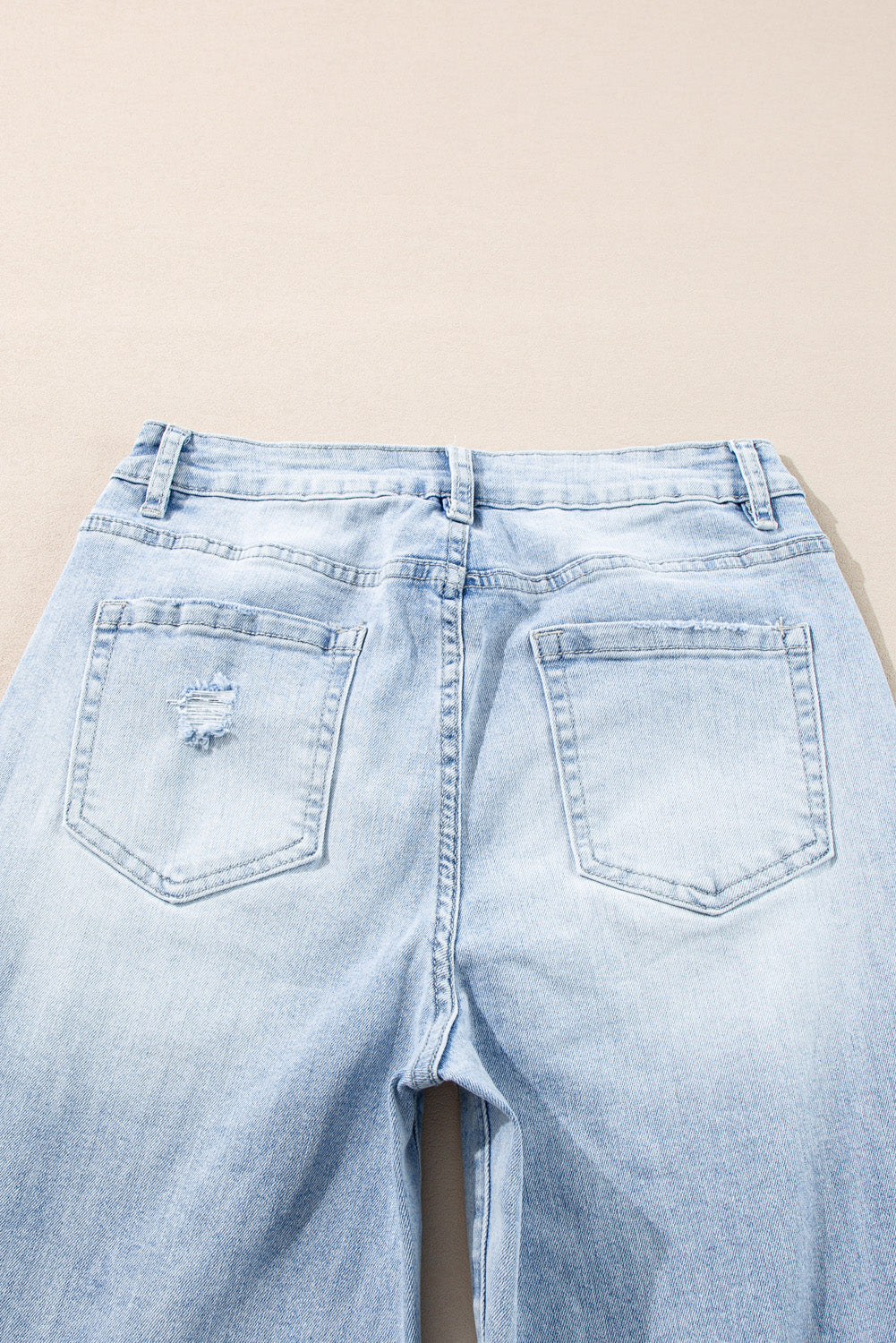 Beau Blue Light Wash Distressed Flare Jeans Kittybear Krafts