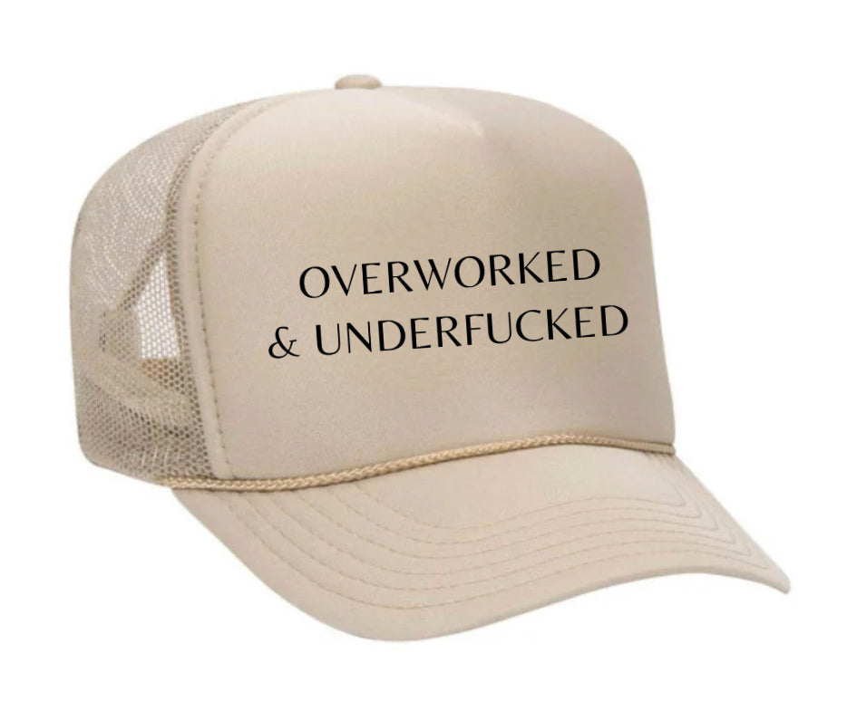 Overworked Trucker Hat Uncle Bekah’s Inappropriate Trucker Hats