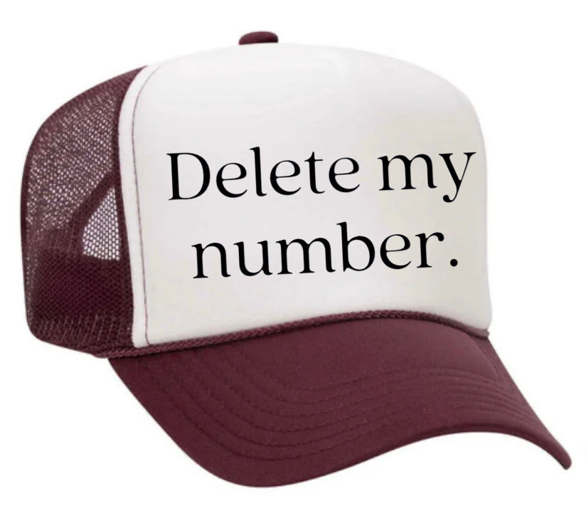 Delete My Number Trucker Hat Uncle Bekah’s Inappropriate Trucker Hats