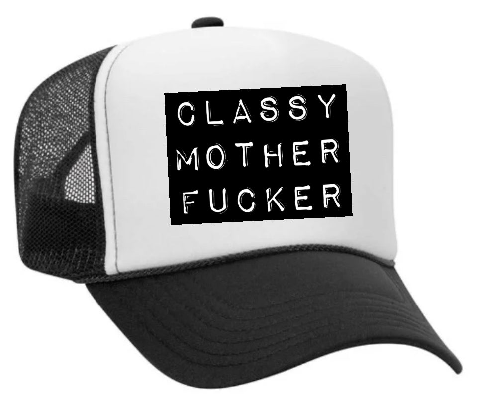 Classy Mother Fcker Block Trucker Hat Uncle Bekah’s Inappropriate Trucker Hats