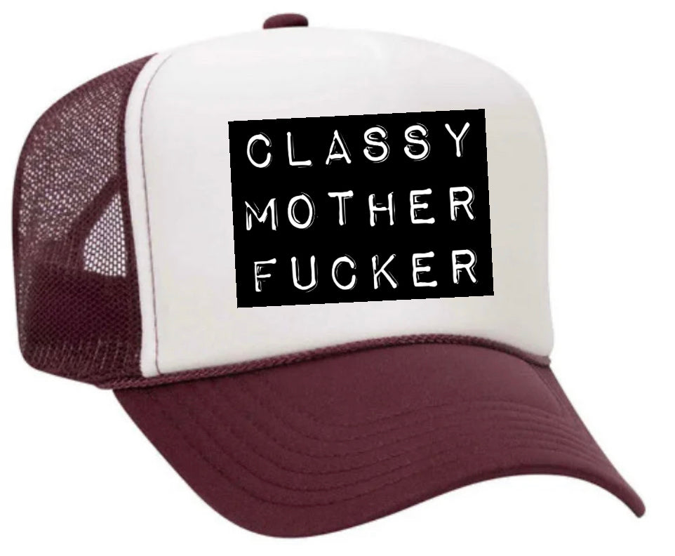 Classy Mother Fcker Block Trucker Hat Uncle Bekah’s Inappropriate Trucker Hats