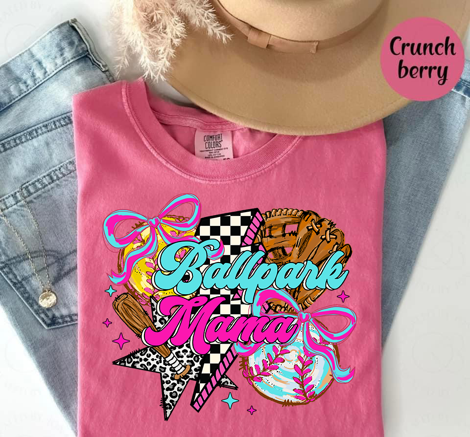 Ballpark Mama Baseball/Softball Graphic T-Shirt Kittybear Krafts