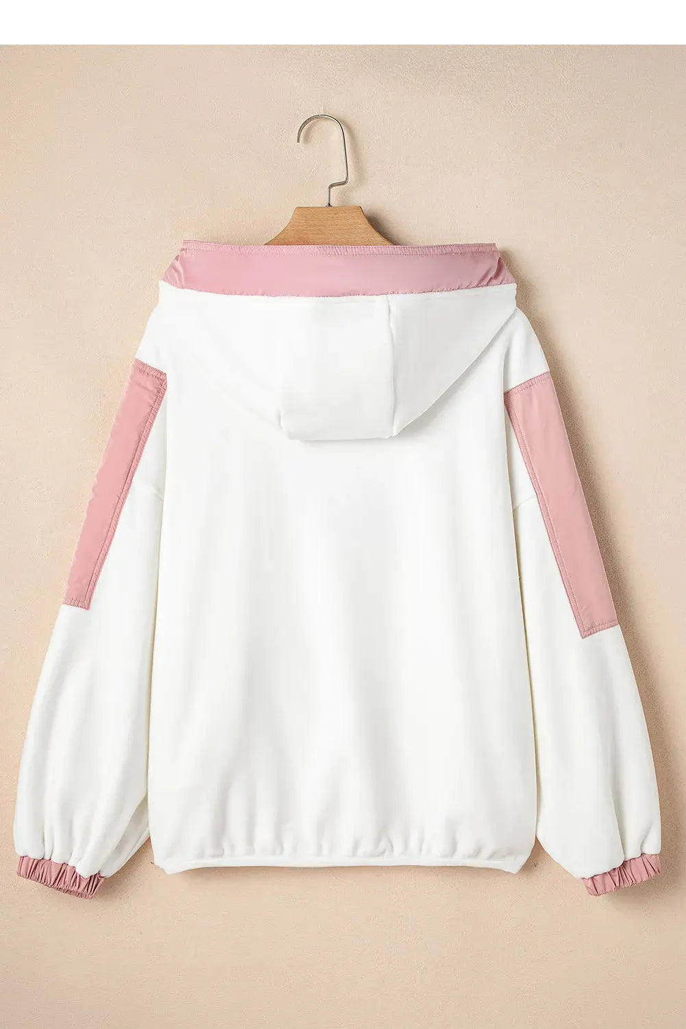 Color Block Half Zip Long Sleeve Hoodie Trendsi