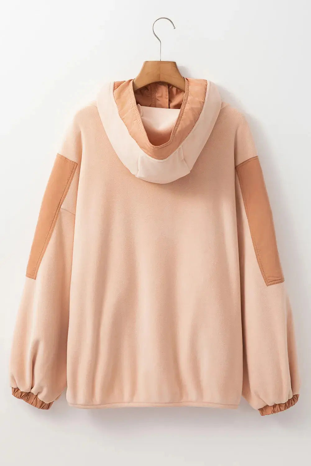 Color Block Half Zip Long Sleeve Hoodie Trendsi