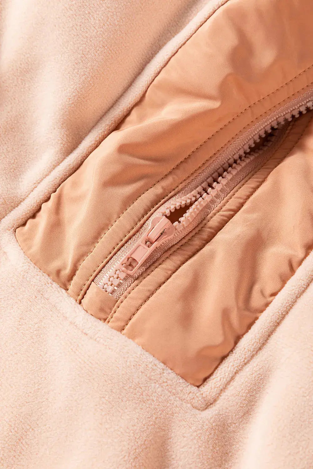 Color Block Half Zip Long Sleeve Hoodie Trendsi